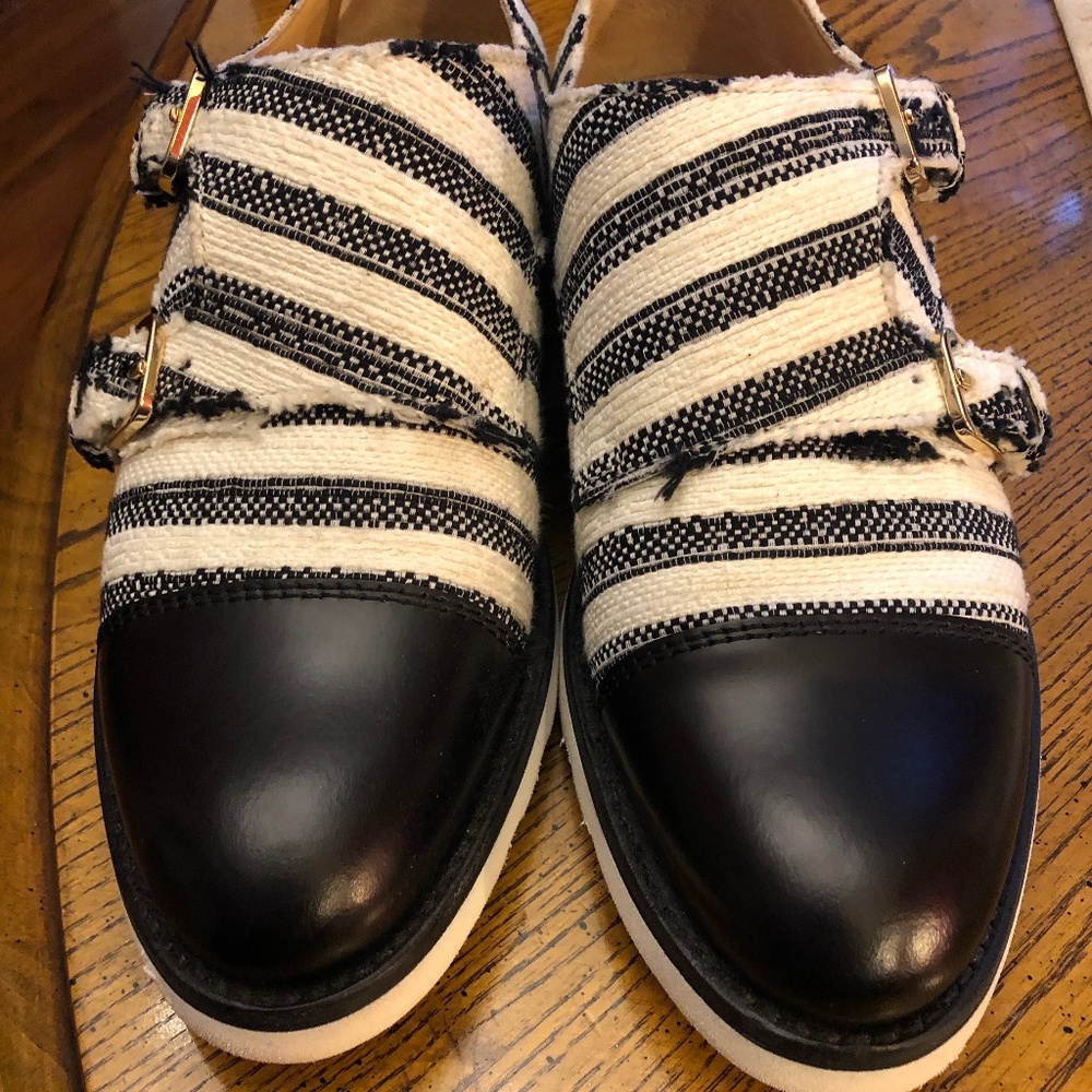 UNWORN Angela Scott Sterling Wedge Monk Strap sz.9